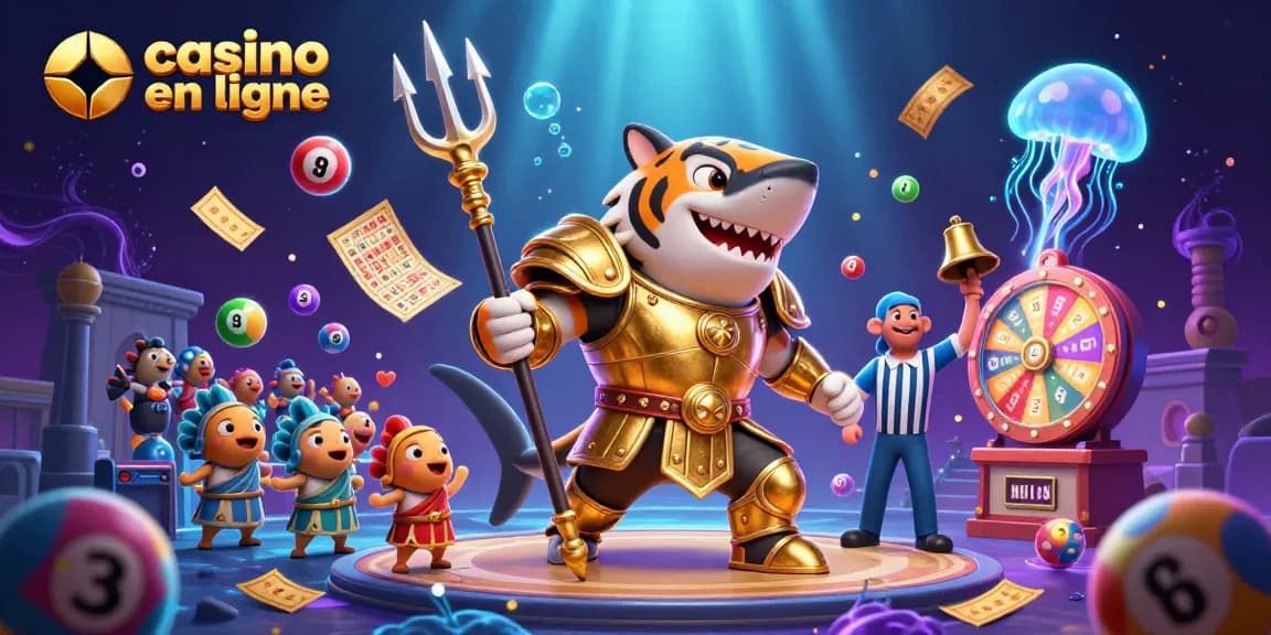 Jouer au casino en ligne avec des machines à sous et des jeux captivants dans une scène sous-marine dynamique.