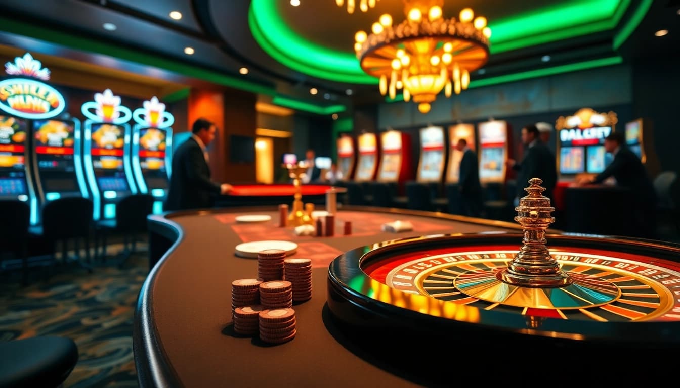 Experience thrilling games at SHBET's luxurious casino with poker and roulette.