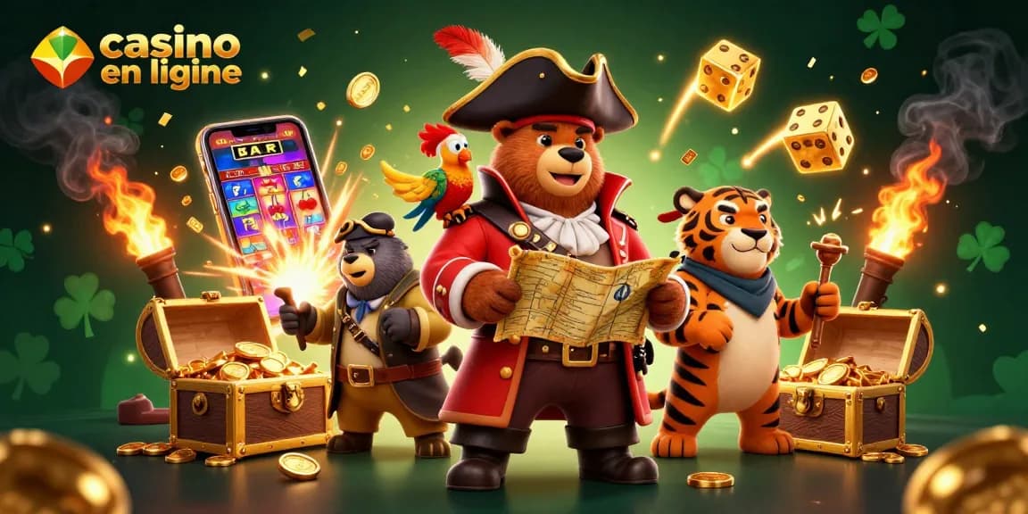 Appuyer sur le jackpot dans un casino en ligne avec des personnages animés