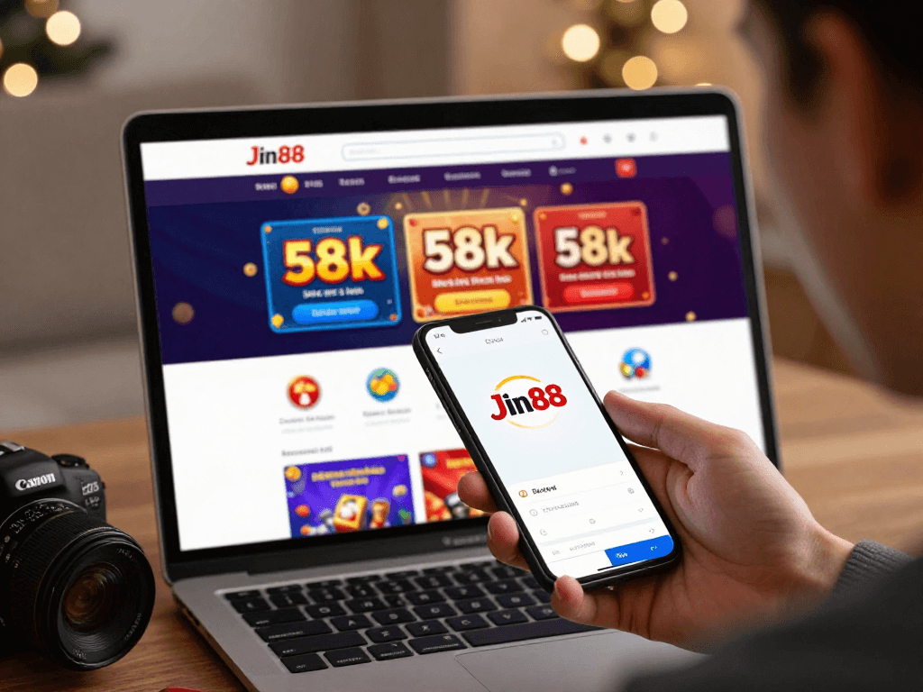 Người dùng đang Đăng ký Jin88 trên ứng dụng cá cược với khuyến mãi 58k.