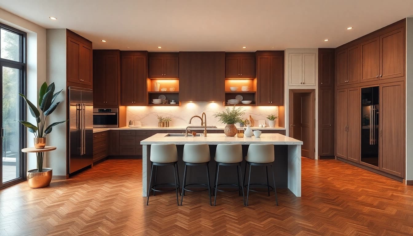 Luxury Home Remodeling Contractor in Dallas, TX showcases a modern kitchen renovation with elegant design elements.