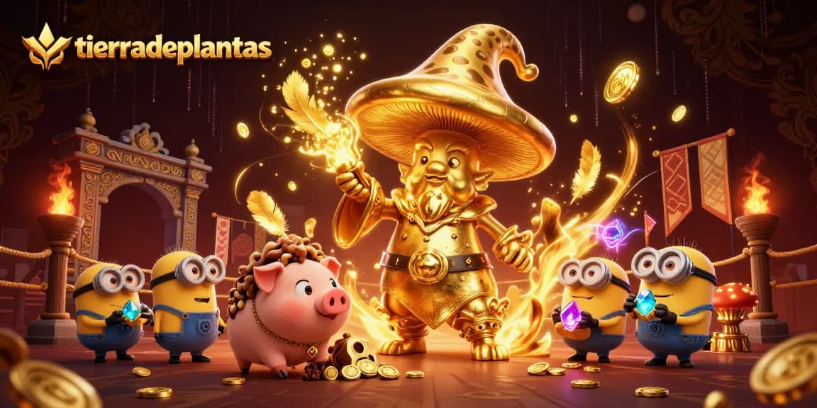 tierradeplantas transforms gameplay with a wizard using spore magic to turn everything into gold in a rich casino setting