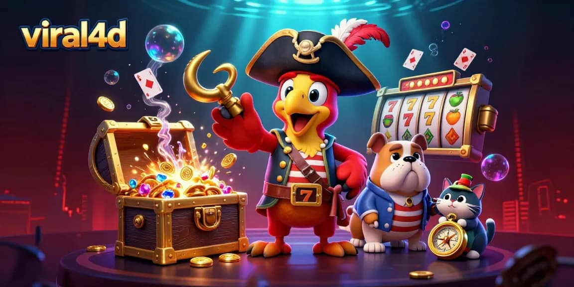 Engage in thrilling gameplay with viral4d as the pirate captain parrot leads his crew in an underwater casino.
