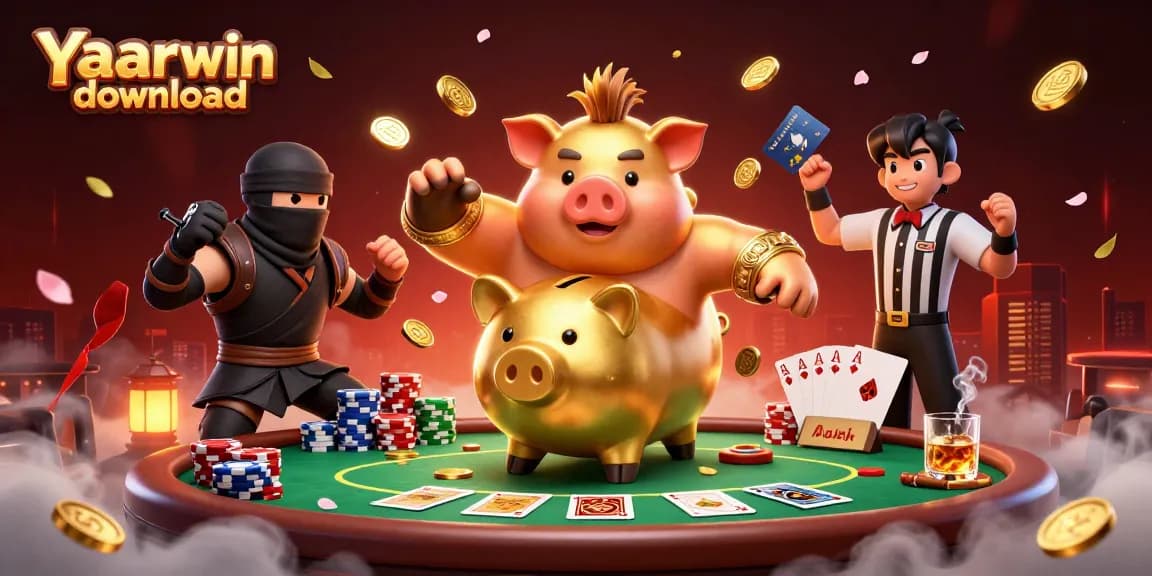 Win real rewards today with Yaar win download, a vibrant 3D casino game illustration.