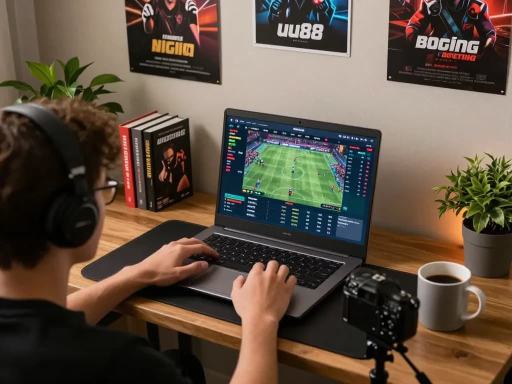 Player engaged in sports betting on uu88, demonstrating dynamic online gambling atmosphere.