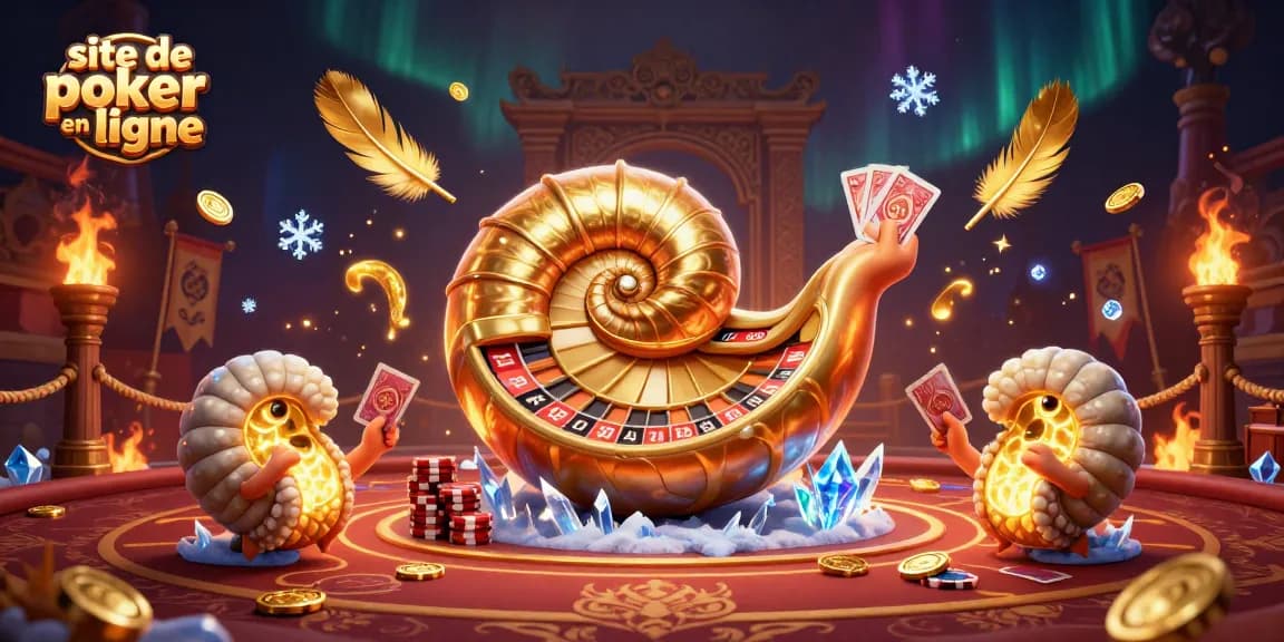 Faites l'expérience du site de poker en ligne avec des cartes et des jetons sur une scène dynamique.