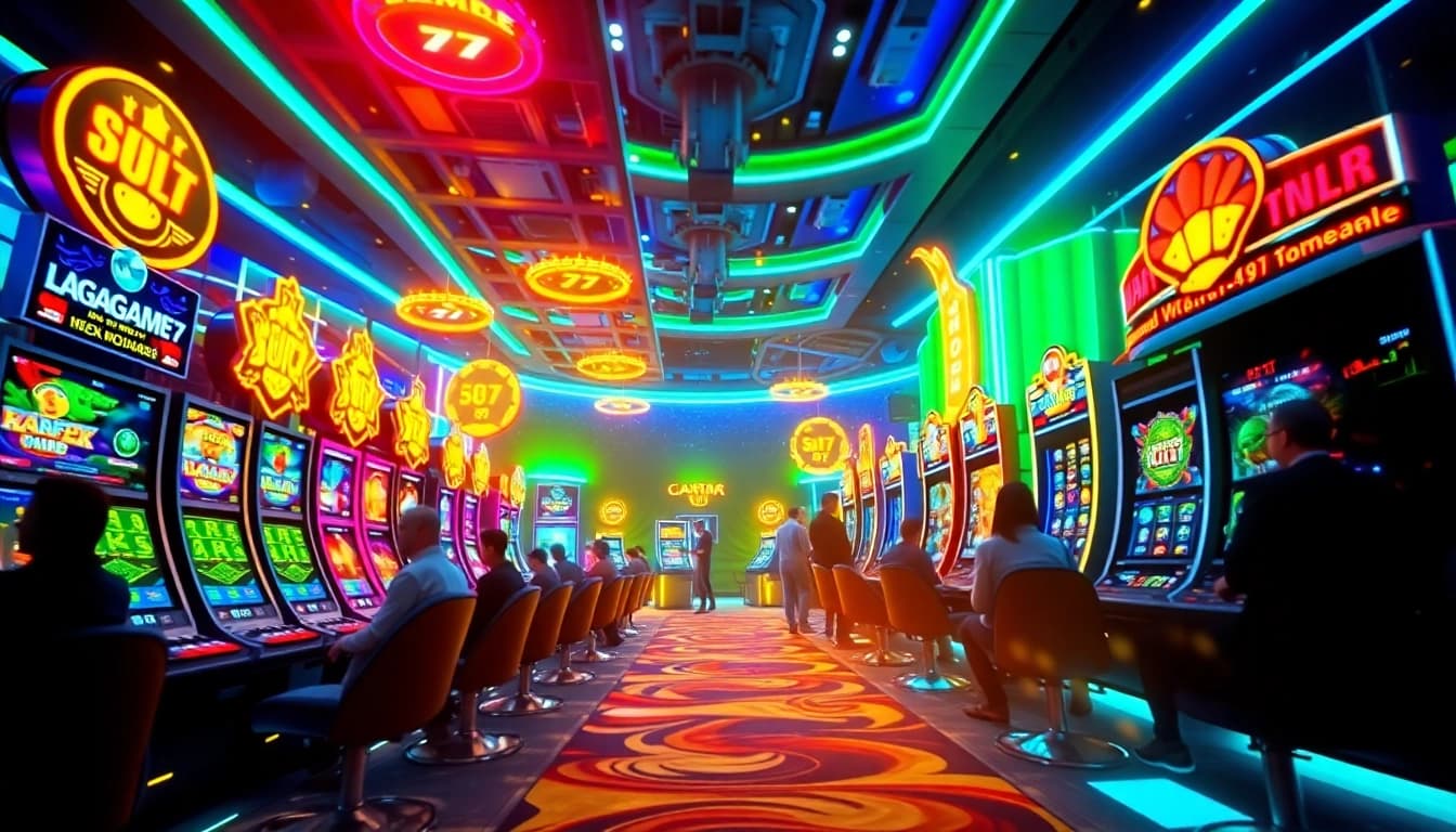 LAGAGAME77 gaming interface showcasing thrilling slot games and vibrant graphics.