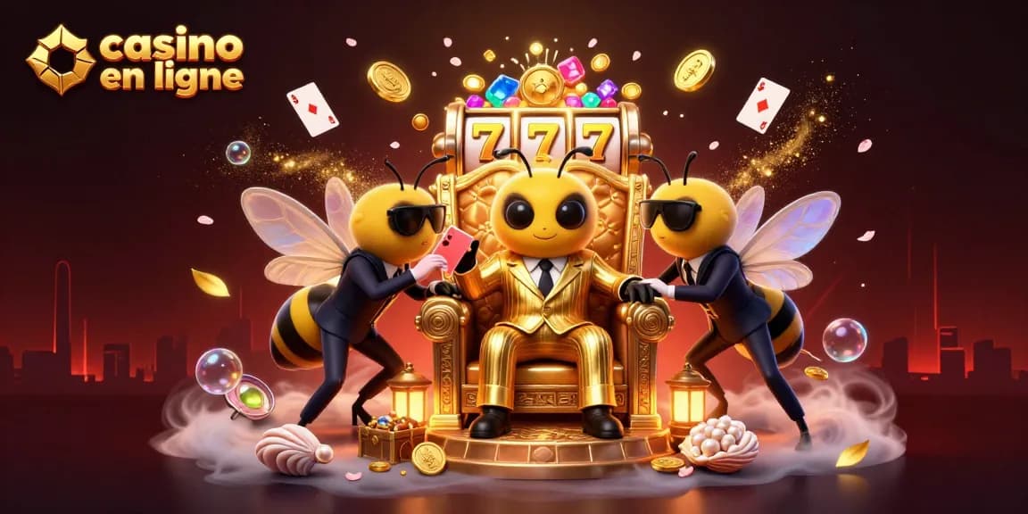Plongez dans l'univers du casino en ligne avec cette illustration captivante aux couleurs vives.