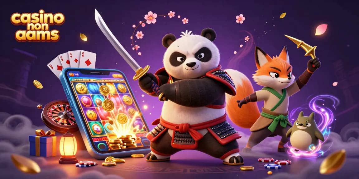 Giocare in un casino non AAMS con un panda samurai e un ninja volpe tra giochi da casinò e premi.