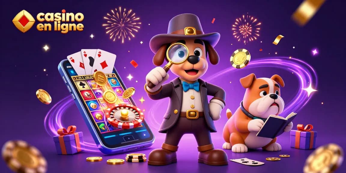Découvrez le casino en ligne avec des personnages animés jouant autour de jeux de casino colorés.