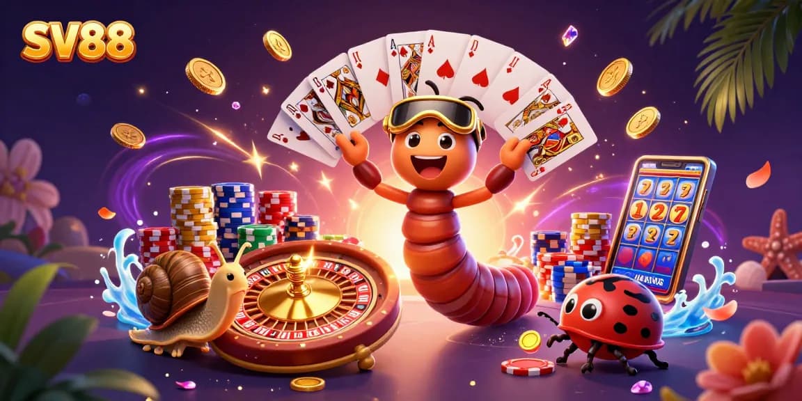 Engage with thrilling gameplay at SV88 while enjoying vibrant 3D illustrations of dealers and exciting casino elements.