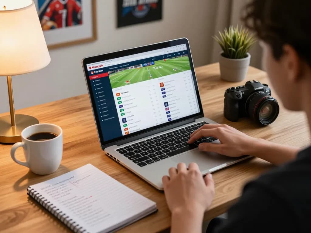 Bongdalu betting session with a person analyzing live sports odds at home.