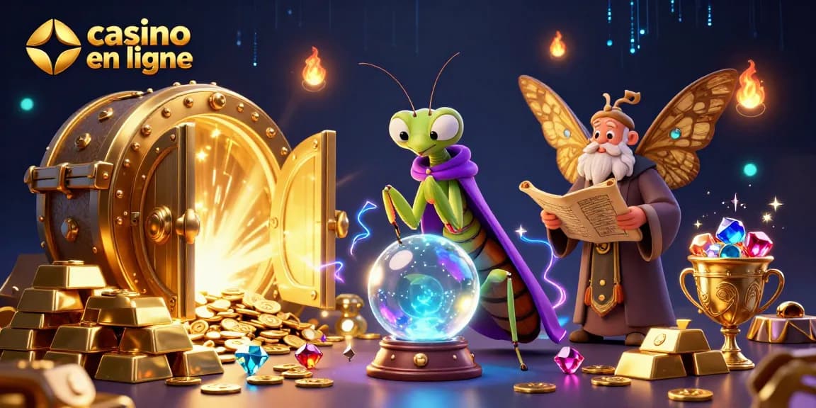 Profitez de l'expérience casino en ligne avec des éléments riches et enchanteurs autour d'un voyant.