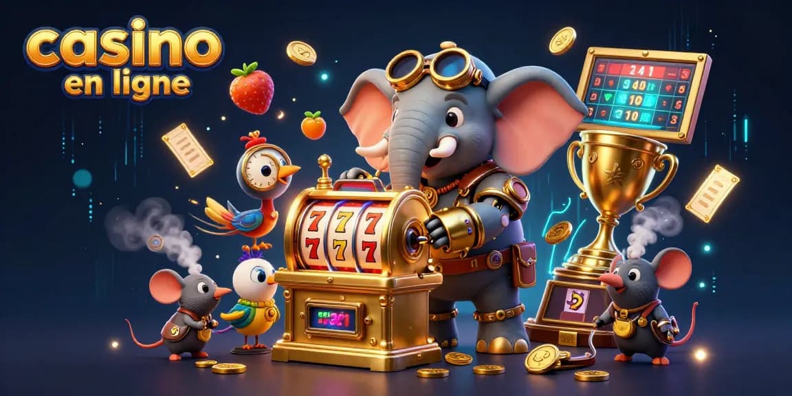 Jouez au casino en ligne avec cette amusante illustration de machines à sous.