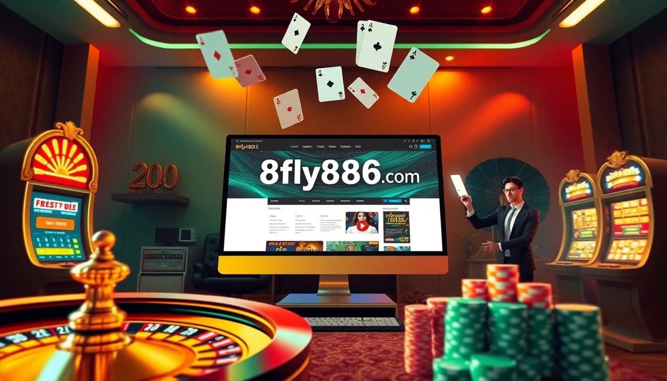 Experience excitement with 8fly886 com featuring dynamic online gambling visuals and elegant casino elements.