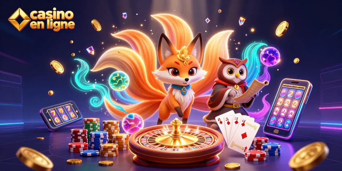 Rencontrez notre esprit renard à neuf queues et le sage hibou dans ce casino en ligne coloré.