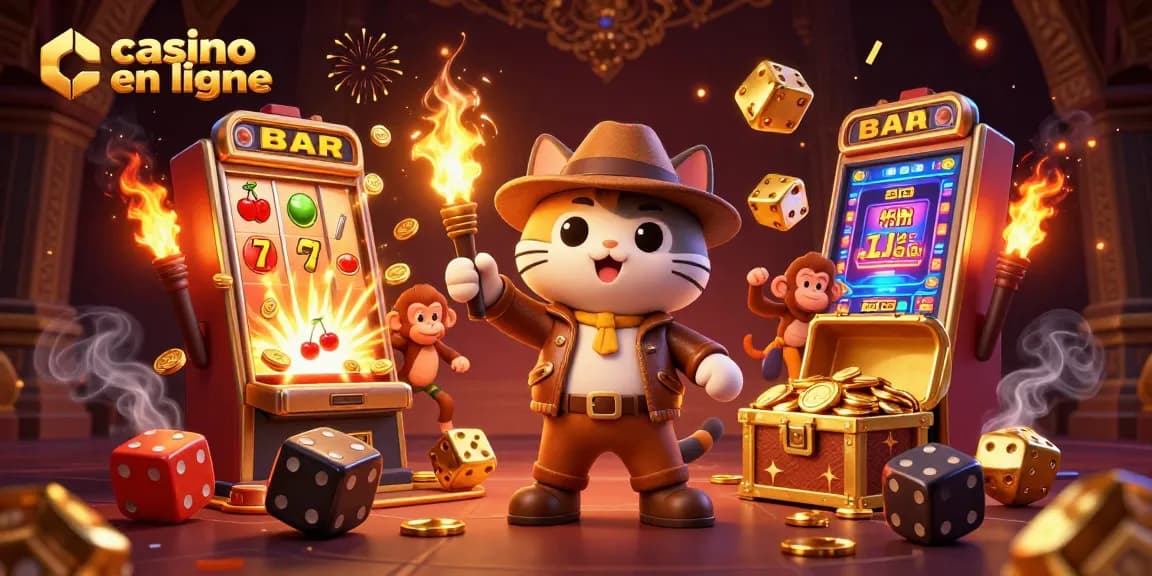 Explorez les trésors des casinos en ligne avec une illustration captivante.