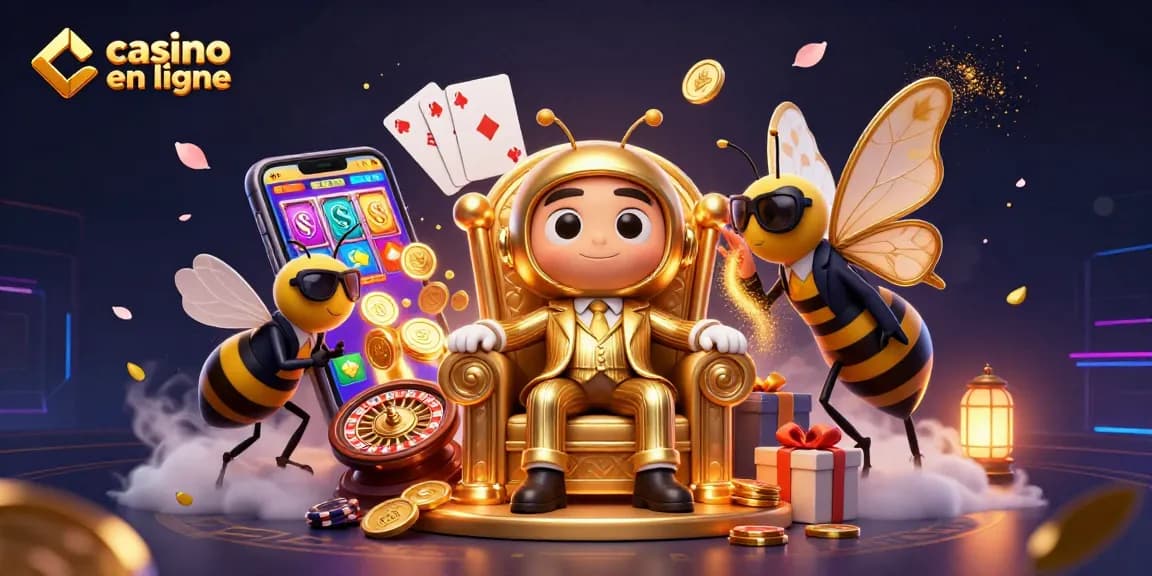 Découvrez une scène captivante de casino en ligne avec un patron de la mafia et des éléments de jeu.