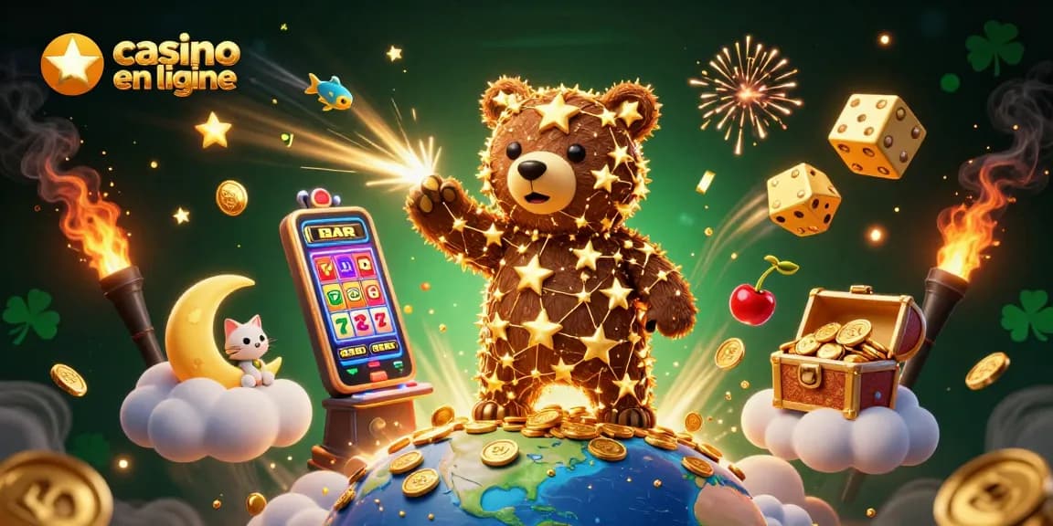 Vivez une expérience captivante de casino en ligne avec des animations de machines à sous et des personnages 3D.