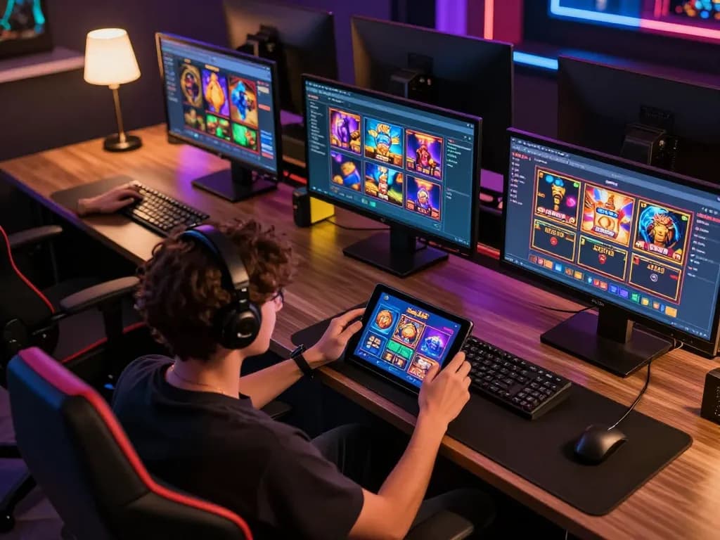 Naga303 slot gameplay in action on tablet at home, showcasing link alternatif naga303 and live features for strategic betting.