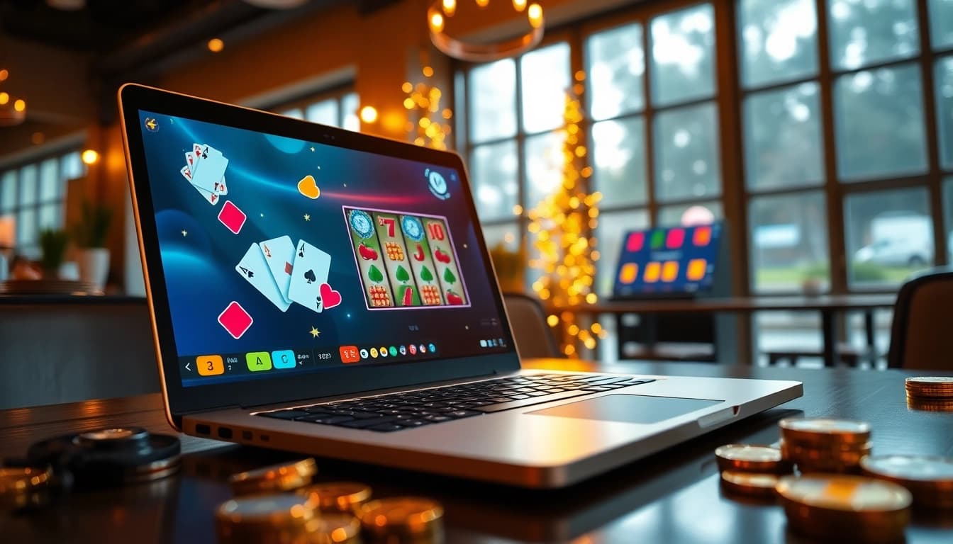 Engaging scene of Non Uk Casino 2025 gaming experience with digital devices and vibrant atmosphere.