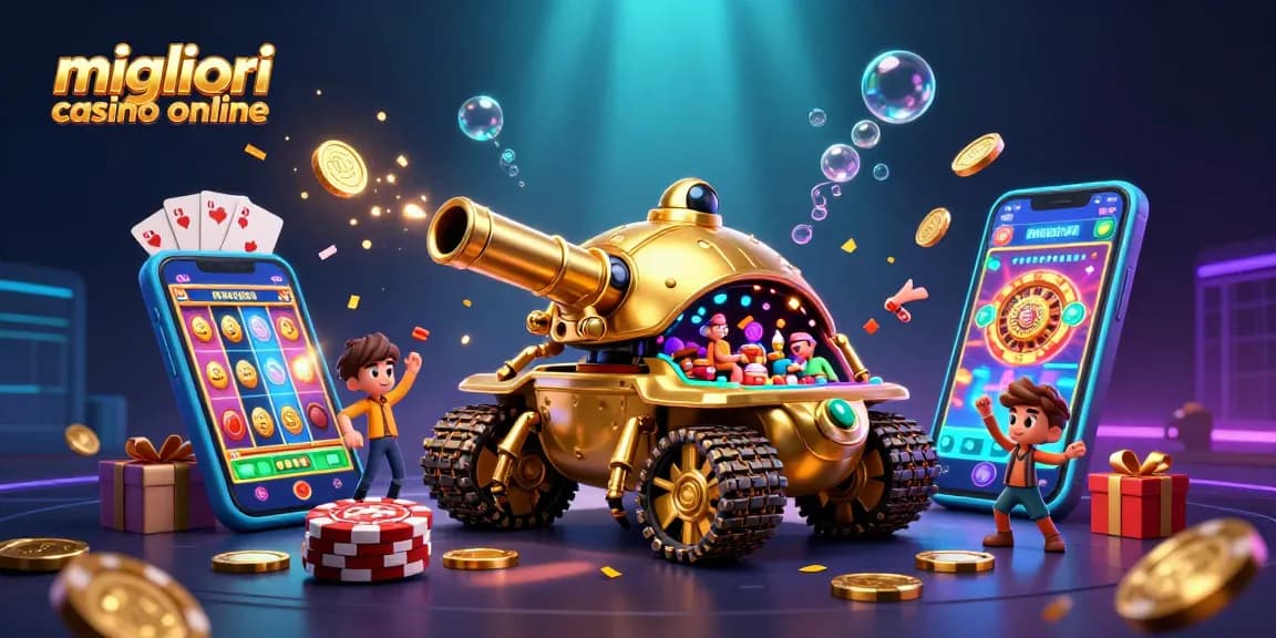 Migliori casino online: esplora un mondo di possibilità con un casinò in miniatura da un carretto d'oro.