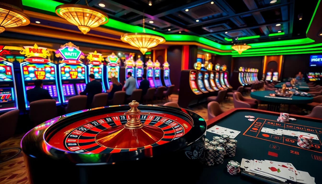 Experience the thrill of gambling at i9bett.cn.com with this vibrant casino scene.