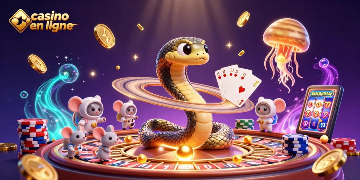 Casino en ligne avec un serpent de Saturne, des astronautes et une méduse pour un jeu captivant.