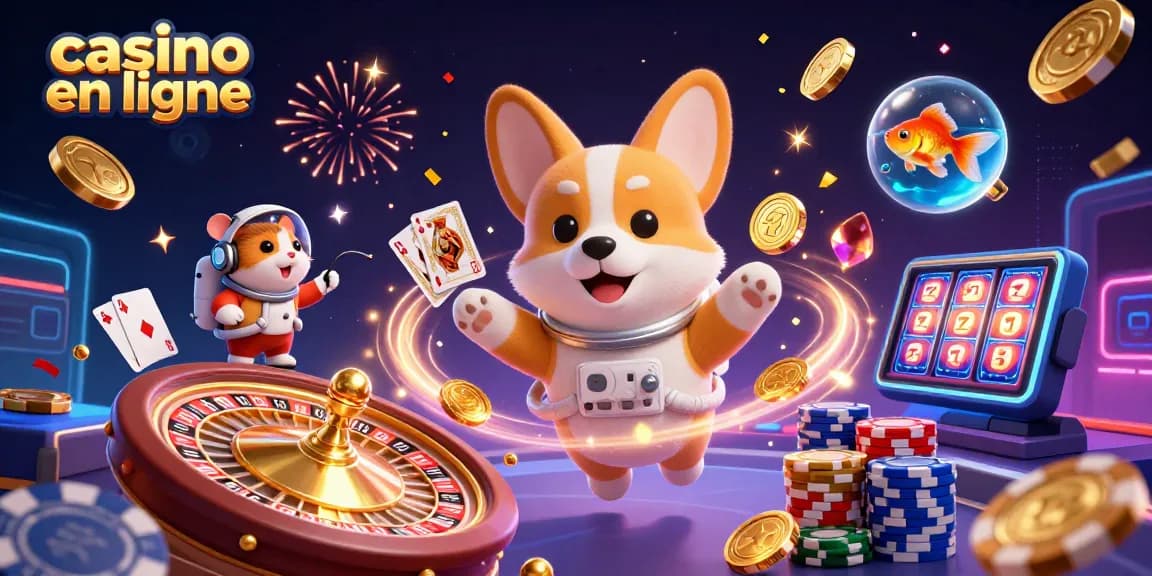 Vivez l'expérience de casino en ligne avec un corgi astronaute flottant dans un casino spatial.