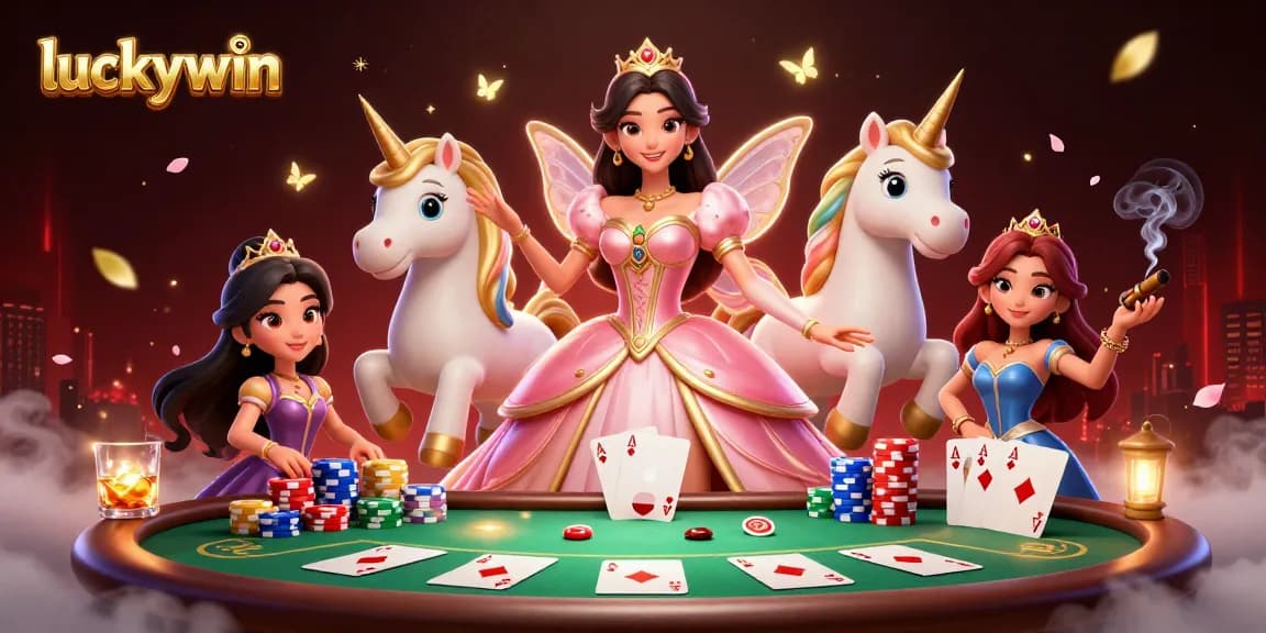 Experience the excitement of luckywin while playing at a vibrant casino with colorful characters and rich game elements.