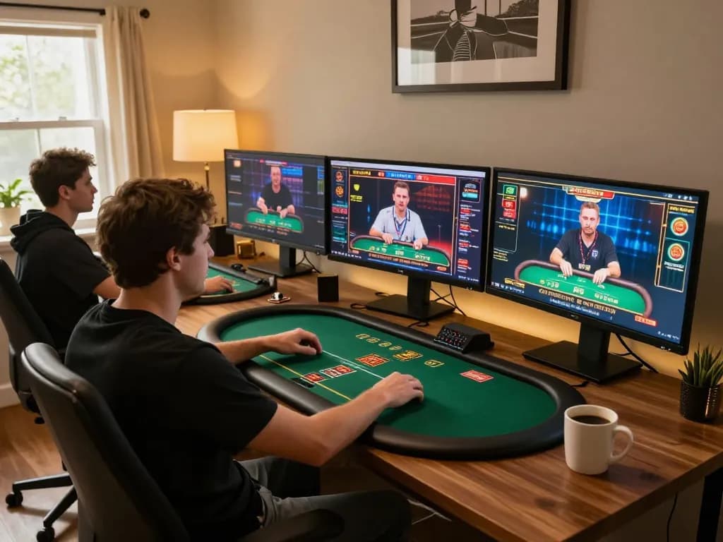 Engaging online gaming setup at home featuring dh88.bio as a strategy hub for casino gameplay.