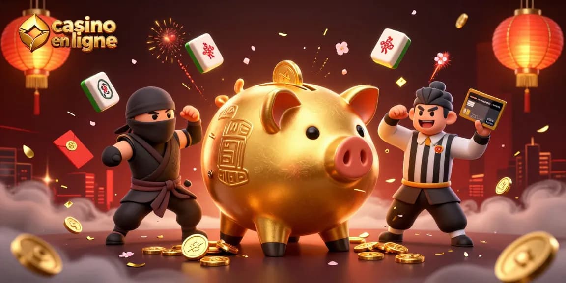Des joueurs de casino en ligne remettent en jeu des gains sous forme de pièces d'or et de jetons.