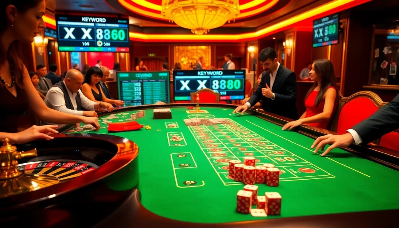 Players enjoying a thrilling casino experience while placing bets on the X 88 game at a vibrant gambling table.