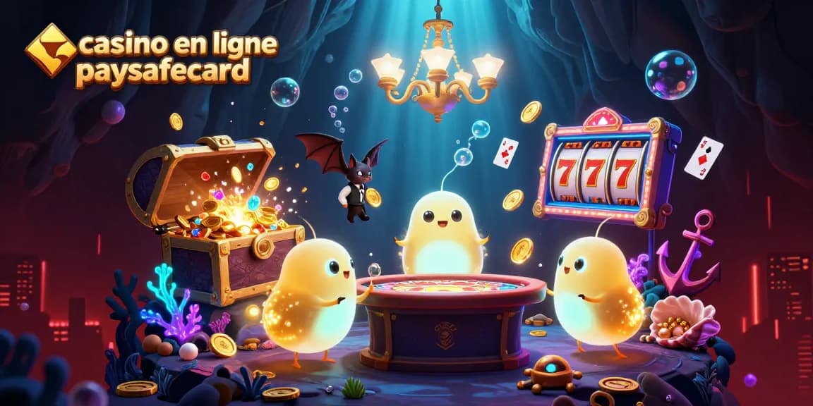 Jouez au casino en ligne paysafecard avec des lumières scintillantes et des jeux captivants sous-marins.