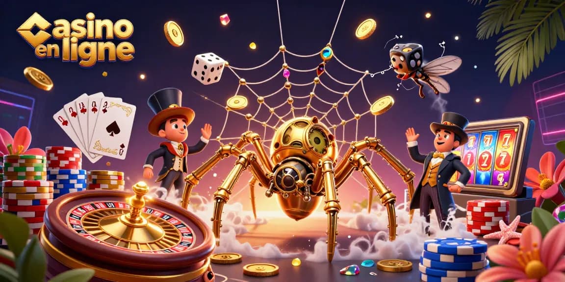 Création d'un univers de casino en ligne vibrant avec des éléments de jeu captivants.