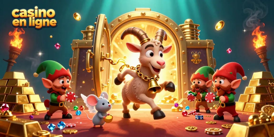 Plongez dans un casino en ligne animé, où Krampus, une souris ange, et des elfes chapardeurs volent des jetons.