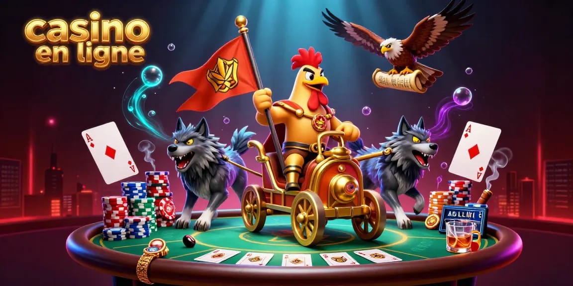 Jouez au poker dans un casino en ligne captivant avec des personnages animés colorés.