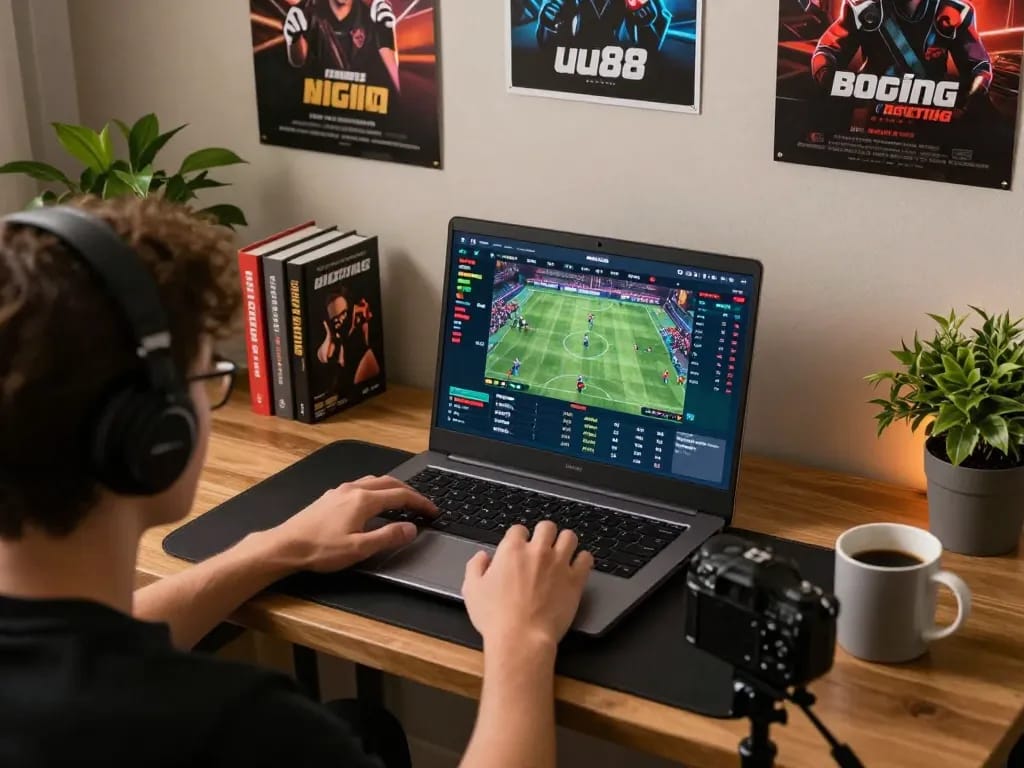 Player engaged in sports betting on uu88, demonstrating dynamic online gambling atmosphere.