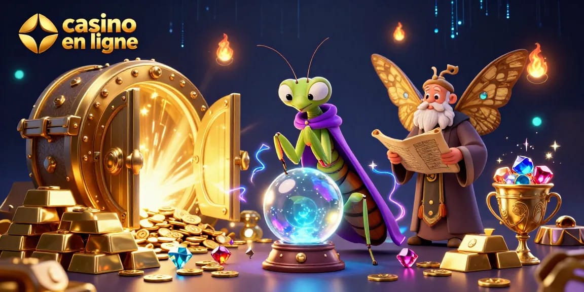 Profitez de l'expérience casino en ligne avec des éléments riches et enchanteurs autour d'un voyant.