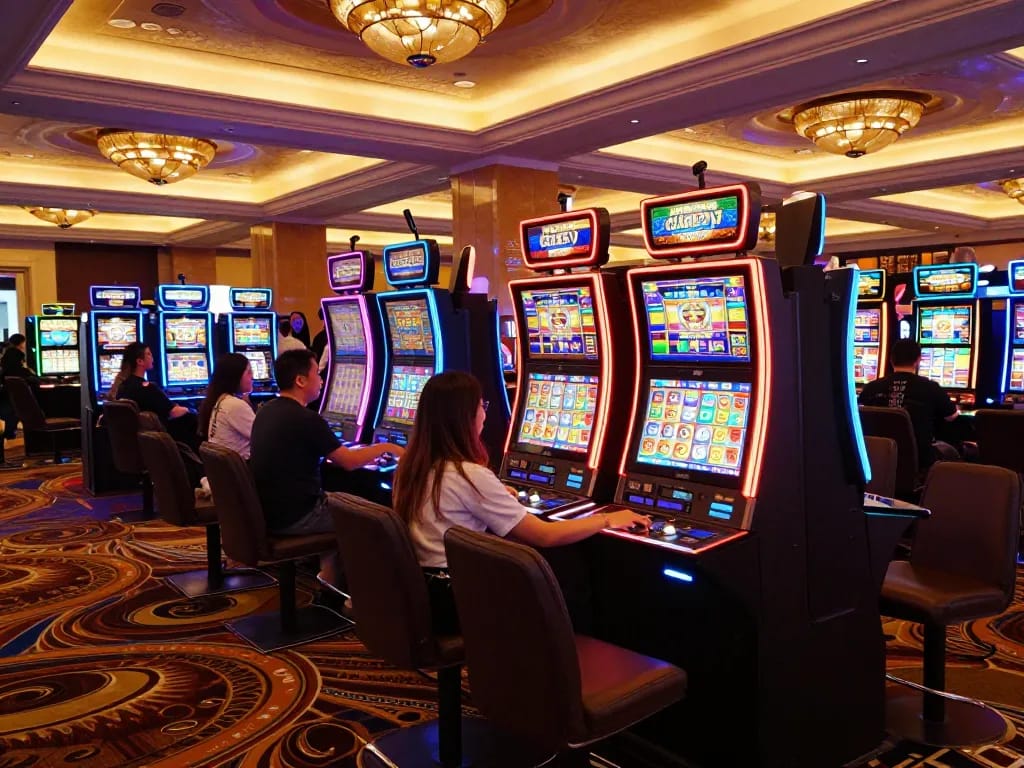 Experience the thrill of slot gacor gameplay surrounded by vibrant casino excitement