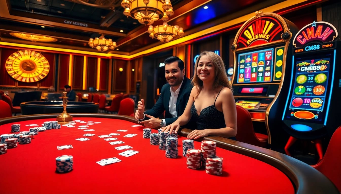 Experience thrilling casino excitement at CM88's poker and gaming tables with vibrant action.