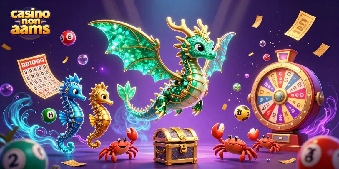 Partecipa a un gameplay dinamico nei casinò non AAMS con un drago marino e tesori e vivaci elementi di gioco.