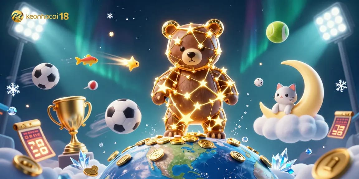 Engage in exciting sports betting strategies with keonhacai 18, featuring dynamic sports elements and characters.