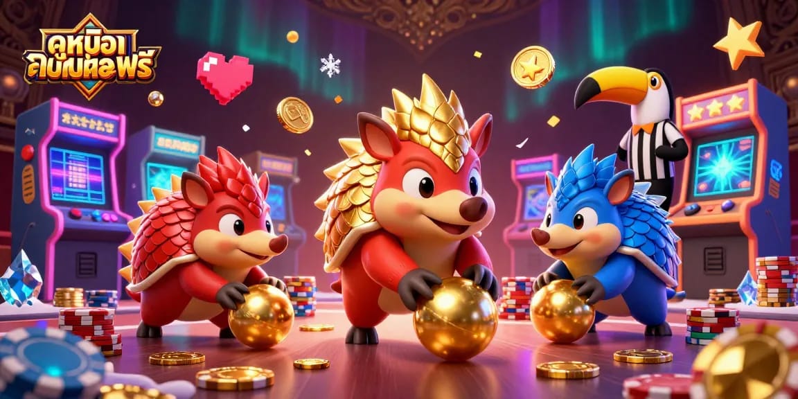 ดูหนังออนไลน์ฟรี ภาพการ์ตูนสามมิติที่นำเสนอการแข่งขันระหว่าง pangolins ในชุดเกราะเพื่อหมุนชิปโป๊กเกอร์