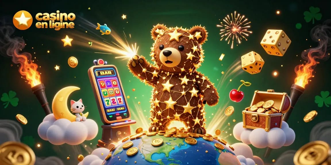 Vivez une expérience captivante de casino en ligne avec des animations de machines à sous et des personnages 3D.