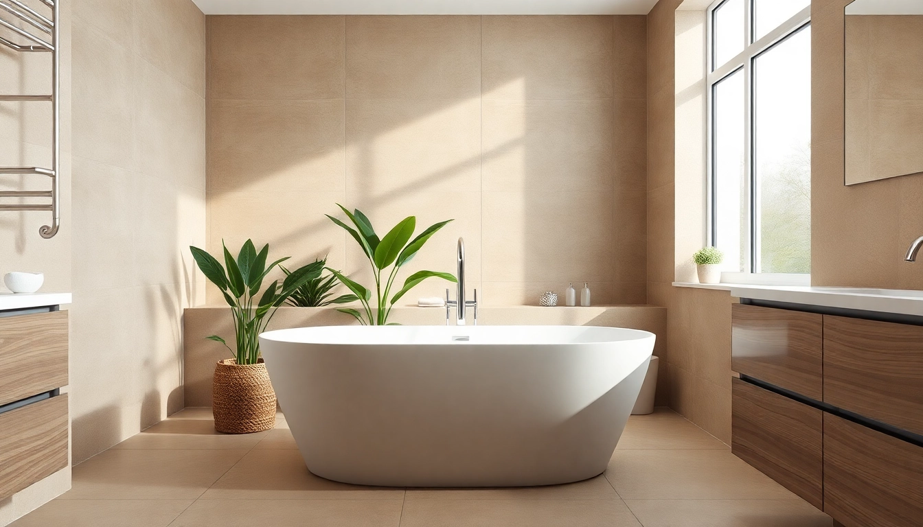 Stunning bathroom renovation Manchester with luxurious fixtures, natural light, and modern design.