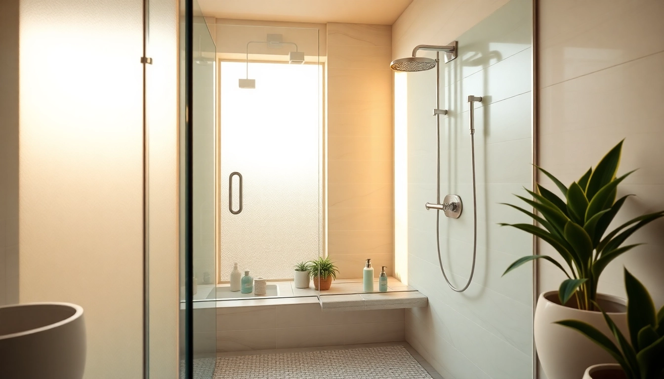 Elegant showers au showcased in a modern and serene bathroom setting with sleek fixtures.