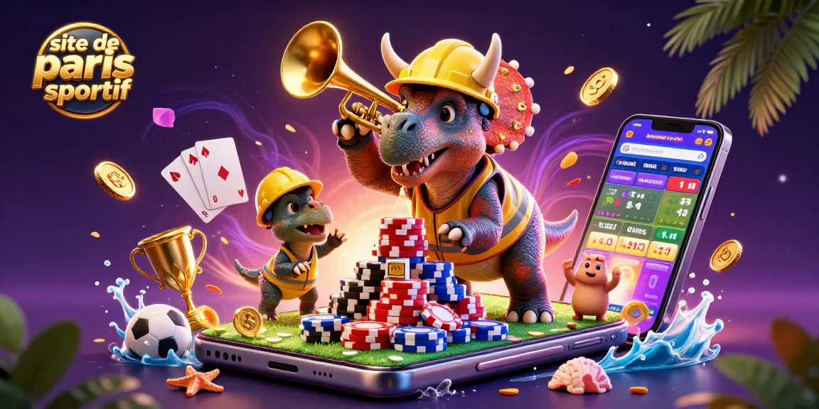 Pariez sur le site de paris sportif avec une scène festive de dinosaure et des éléments de jeu de société.