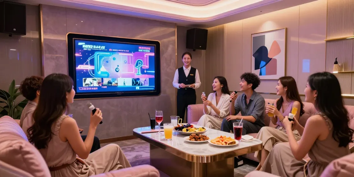 강남쩜오의 고급스러운 룸살롱에서 친구들과 함께 즐거운 시간을 보내는 모습