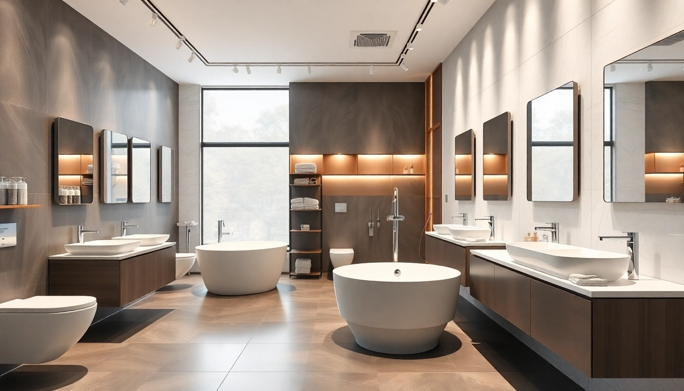 Erleben Sie die modernen Designs von sonni sanitär GmbH in einem eleganten Badezimmerausstellungsraum.